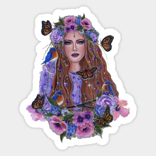 Persephone goddess stickers by Renee Lavoie Sticker